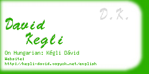 david kegli business card
