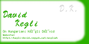 david kegli business card